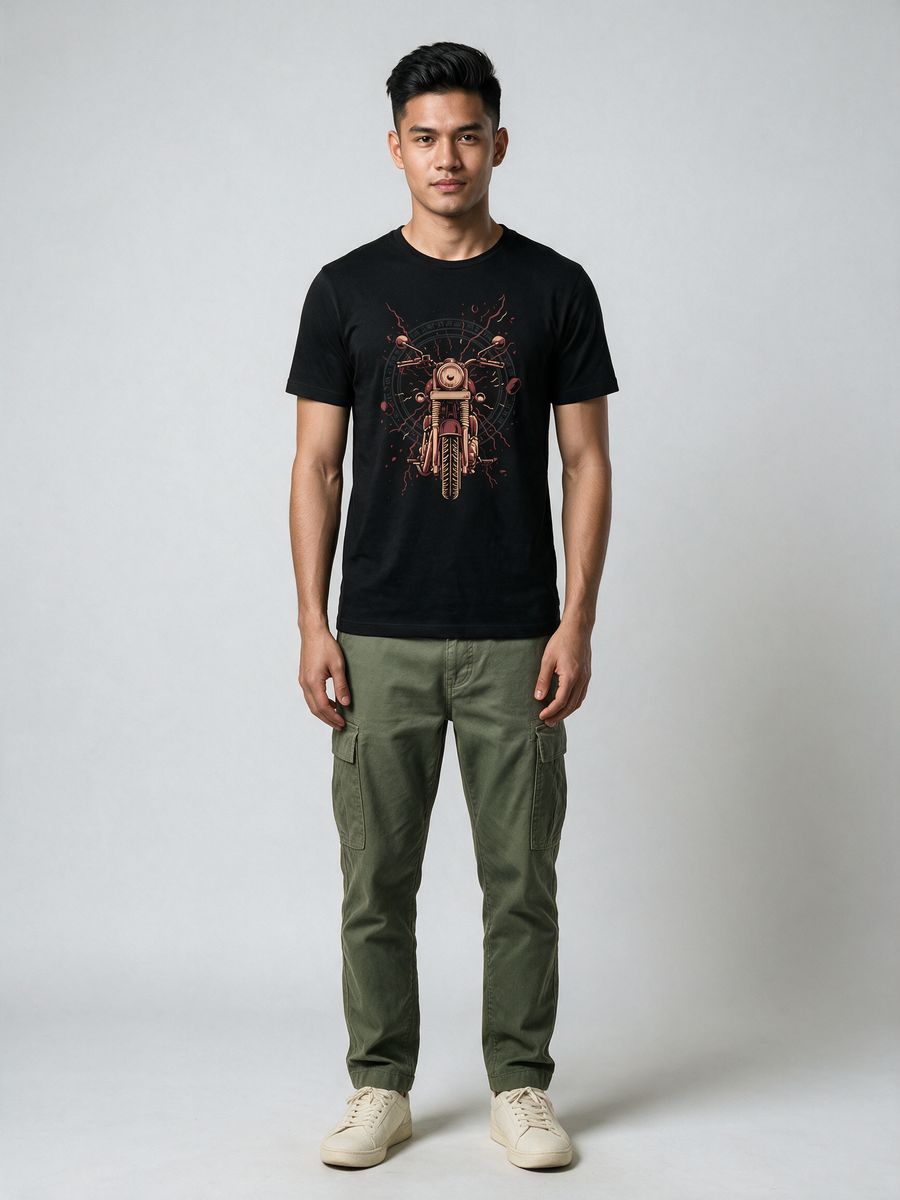 Midnight Rider T-Shirt For Men - Half Sleeve - alternate view 6
