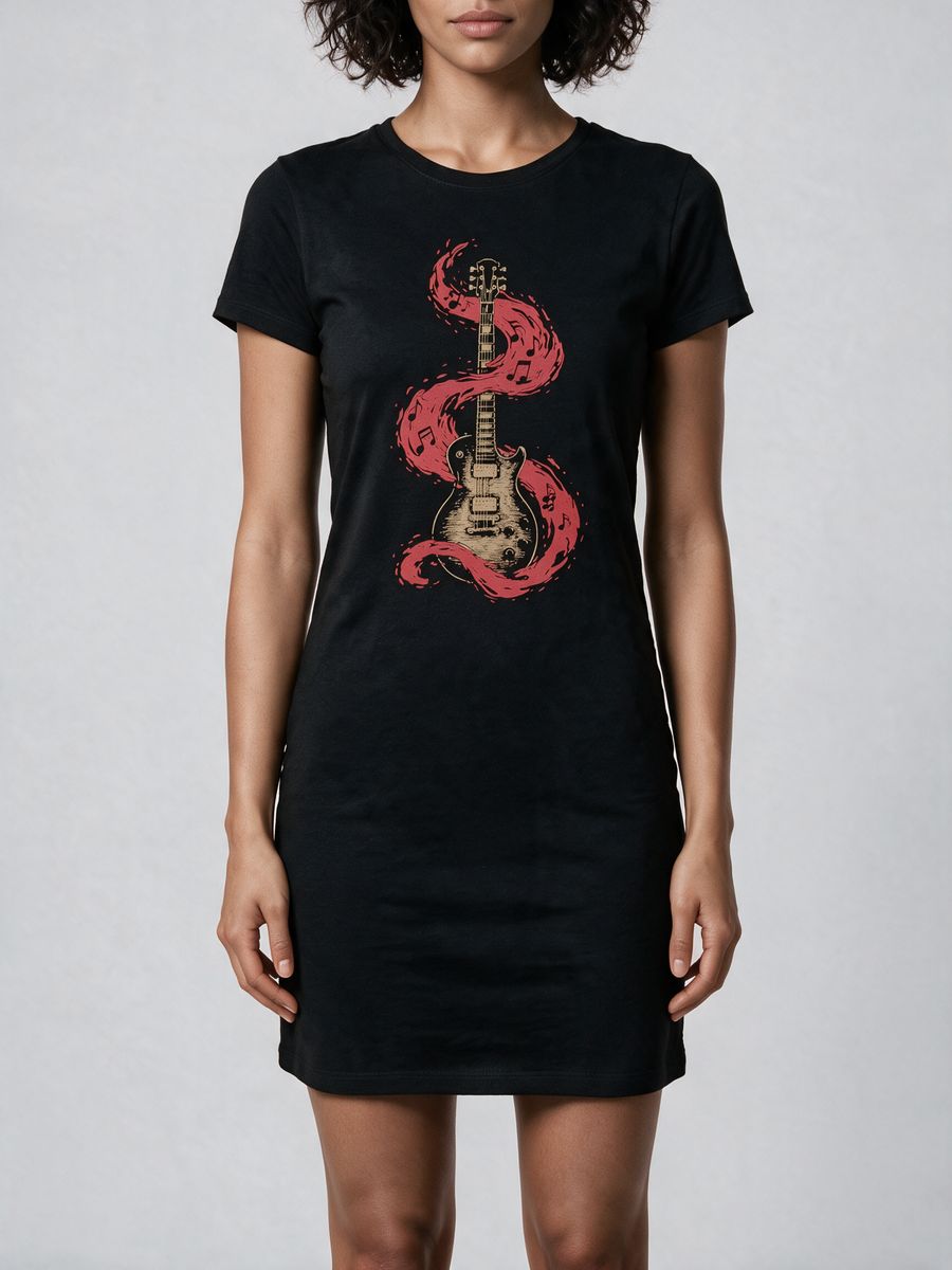 Guitar Graphic Printed Dress For Women - alternate view 5