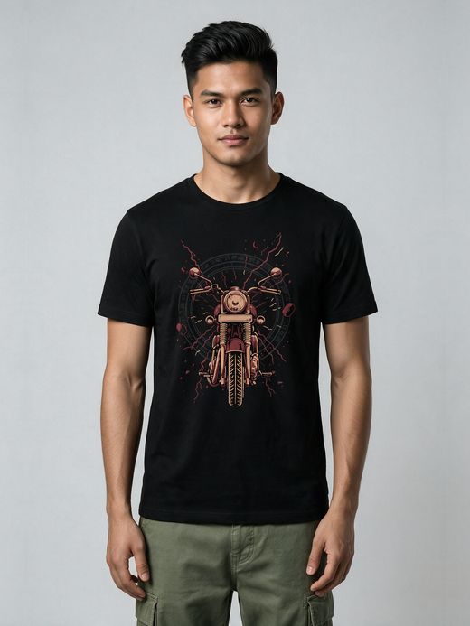 Midnight Rider T-Shirt For Men - Half Sleeve