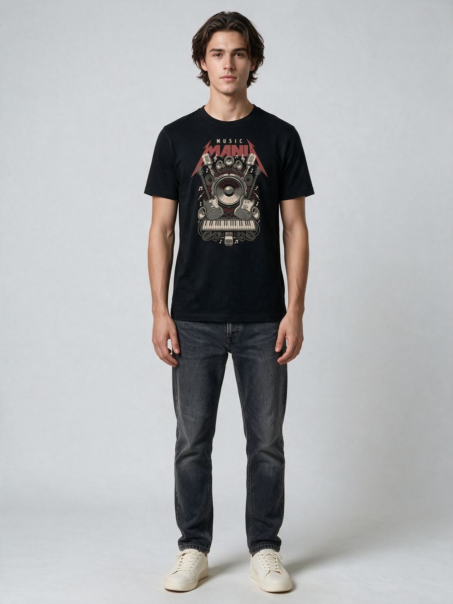 Music Mania T-Shirt For Men - Half Sleeve - alternate view 6