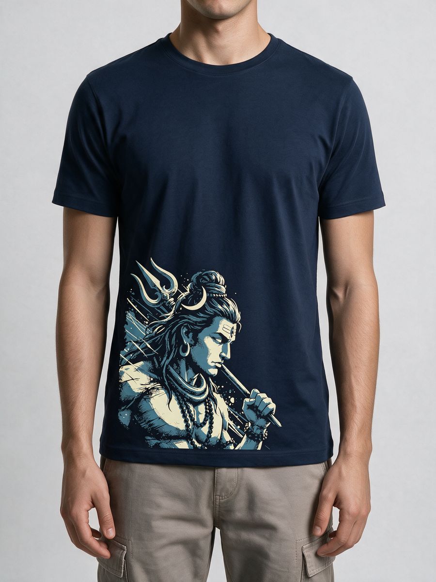 Lord Shiva Artistic Illustration T-Shirt For Men - Half Sleeve - alternate view 5