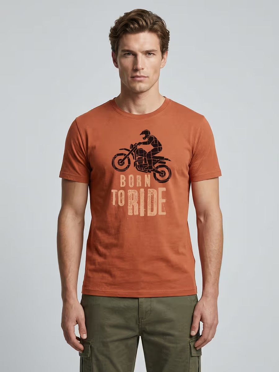 Born Rider T-Shirt For Men - Half Sleeve