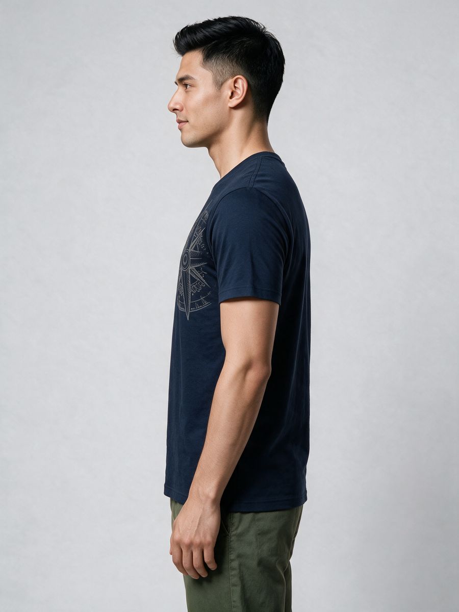 Compass Graphic T-Shirt For Men - Half Sleeve - alternate view 3