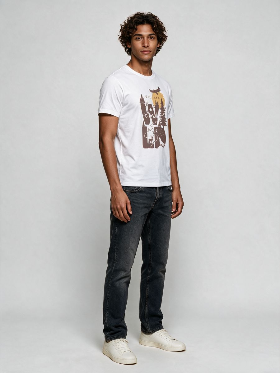 Get Into Wild T-Shirt For Men - Half Sleeve - alternate view 4