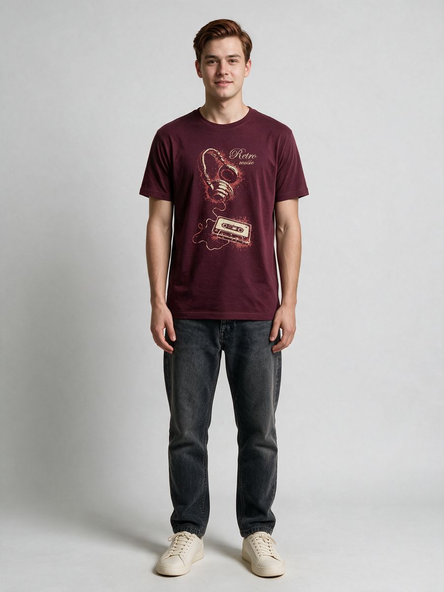 Retro Music T-Shirt For Men - Half Sleeve - alternate view 6