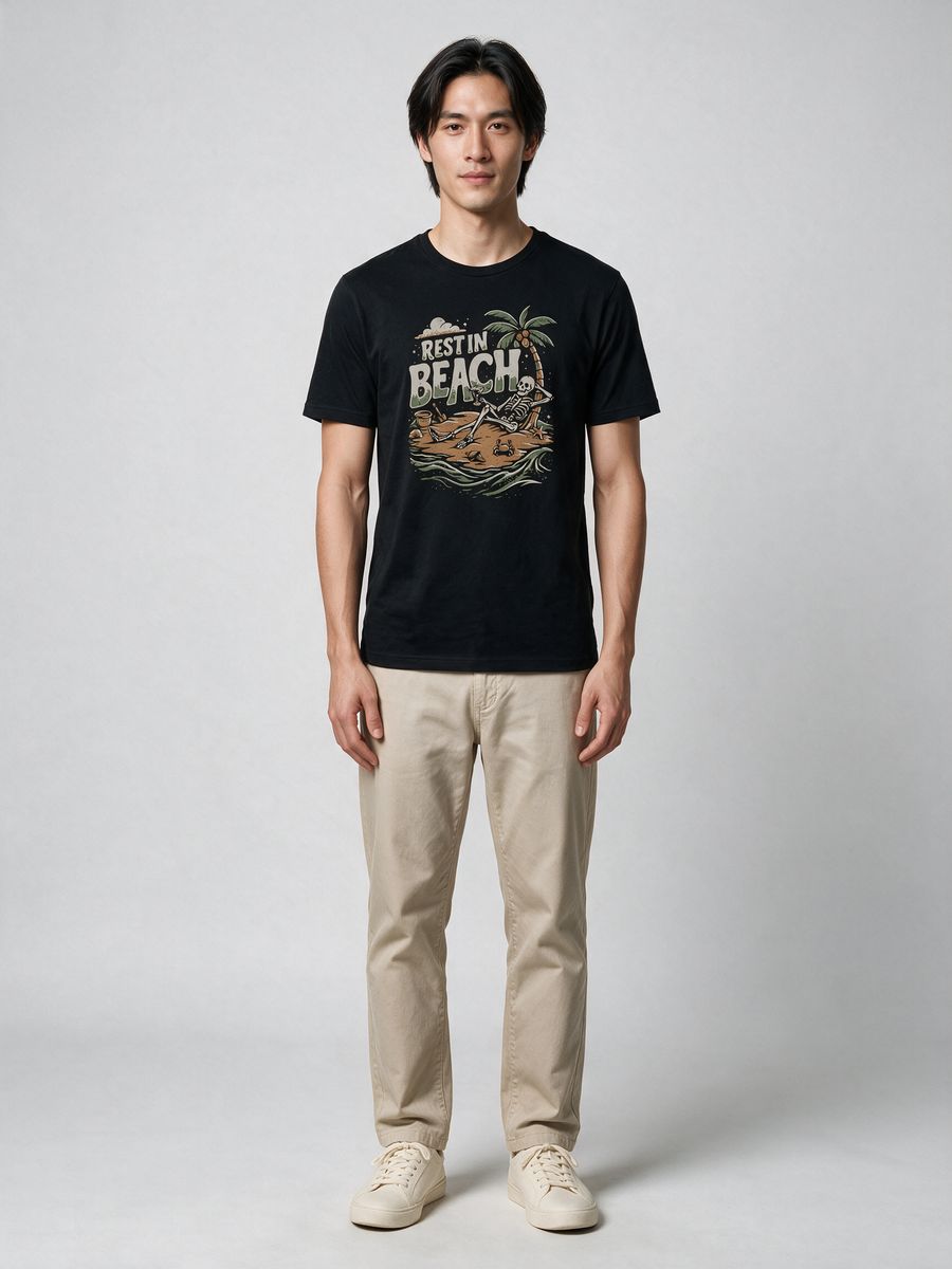 Rest in Beach T-Shirt For Men - Half Sleeve - alternate view 6