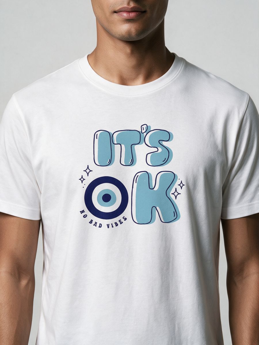 No Bad Vibes T-Shirt For Men - Half Sleeve - alternate view 5