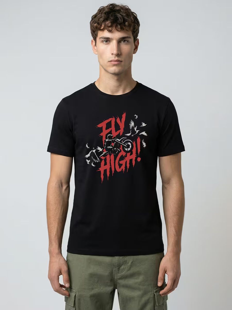 Fly High Bike T-Shirt For Men - Half Sleeve