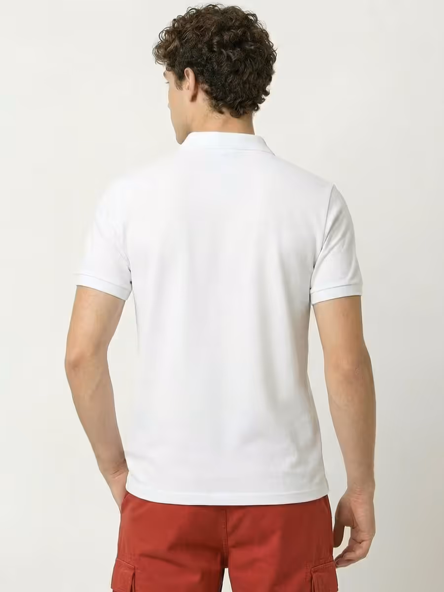 Men's Plain White Half Sleeve Polo T-Shirt 5