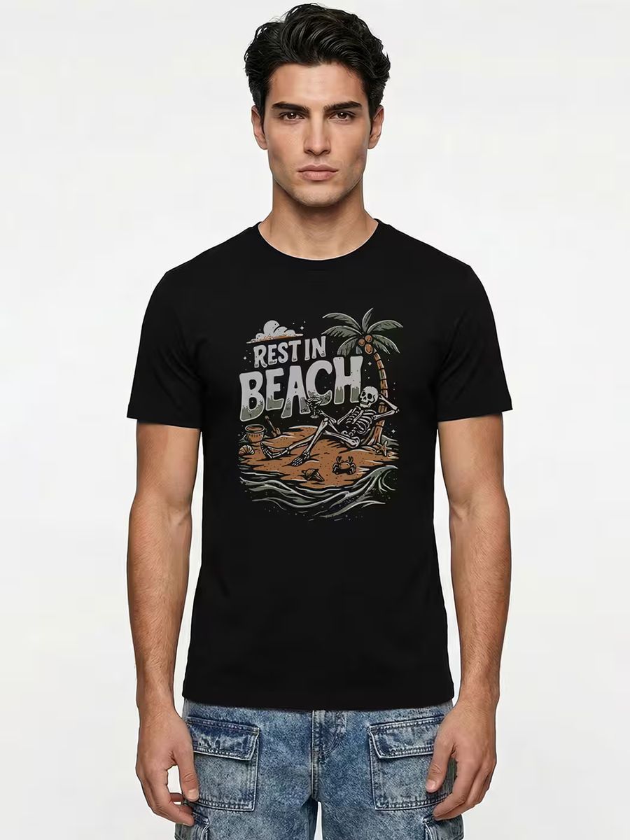 Rest in Beach T-Shirt For Men - Half Sleeve