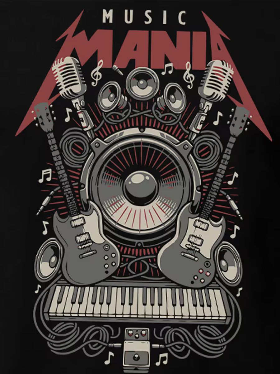 Music Mania T-Shirt For Men - Half Sleeve - alternate view 2