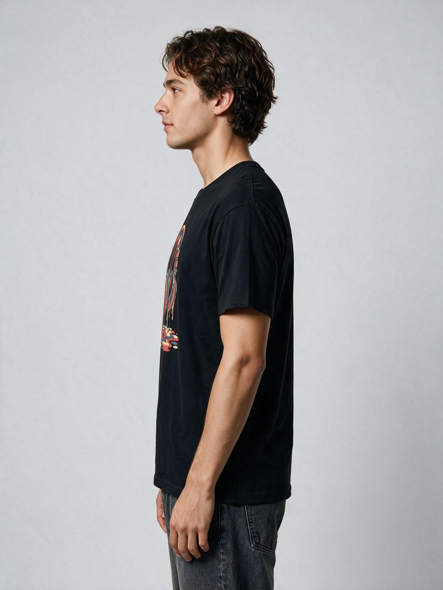 Melting Headphones T-Shirt For Men - Half Sleeve - alternate view 3