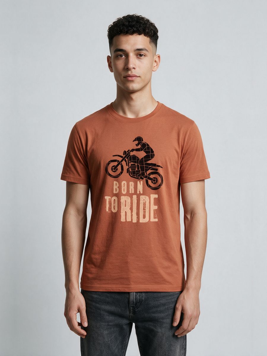 Born Rider T-Shirt For Men - Half Sleeve