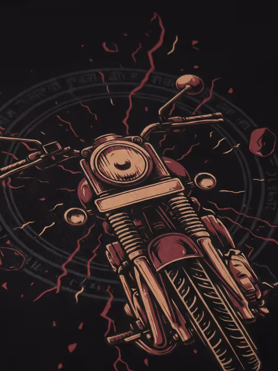 Midnight Rider T-Shirt For Men - Half Sleeve 2