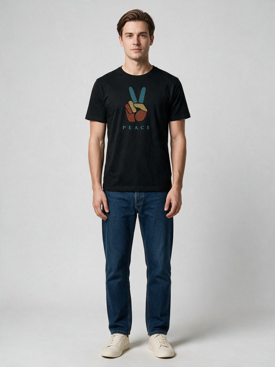 Peace Code T-Shirt For Men - Half Sleeve - alternate view 6