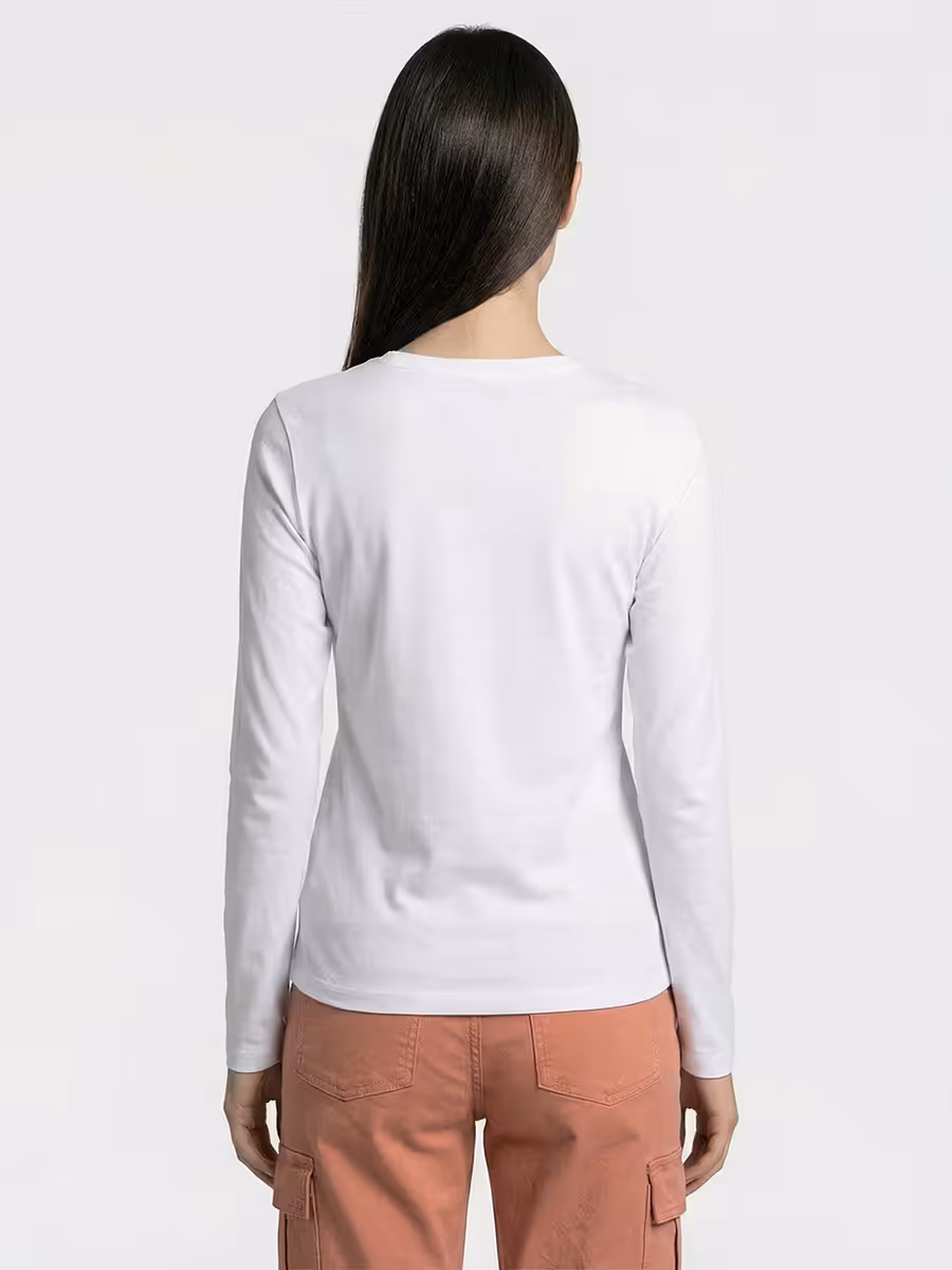 Women's Plain White Full Sleeve Round Neck T-Shirt 2