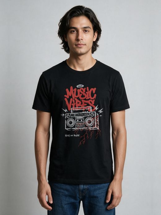 Music Vibes T-Shirt For Men - Half Sleeve