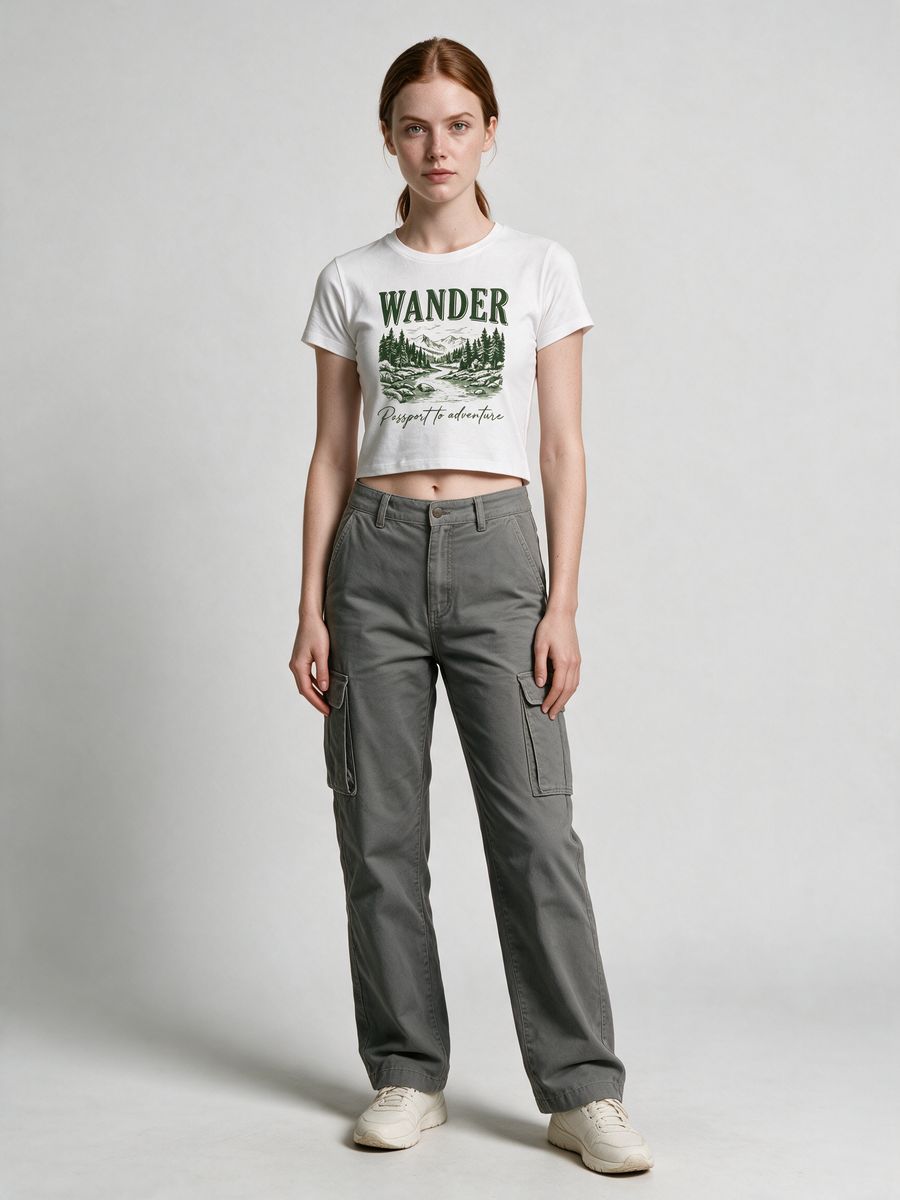 Wander - Passport To Adventure Women Crop Top T-Shirt - alternate view 6