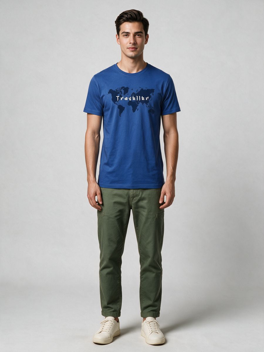 Traveller World T-Shirt For Men - Half Sleeve - alternate view 6