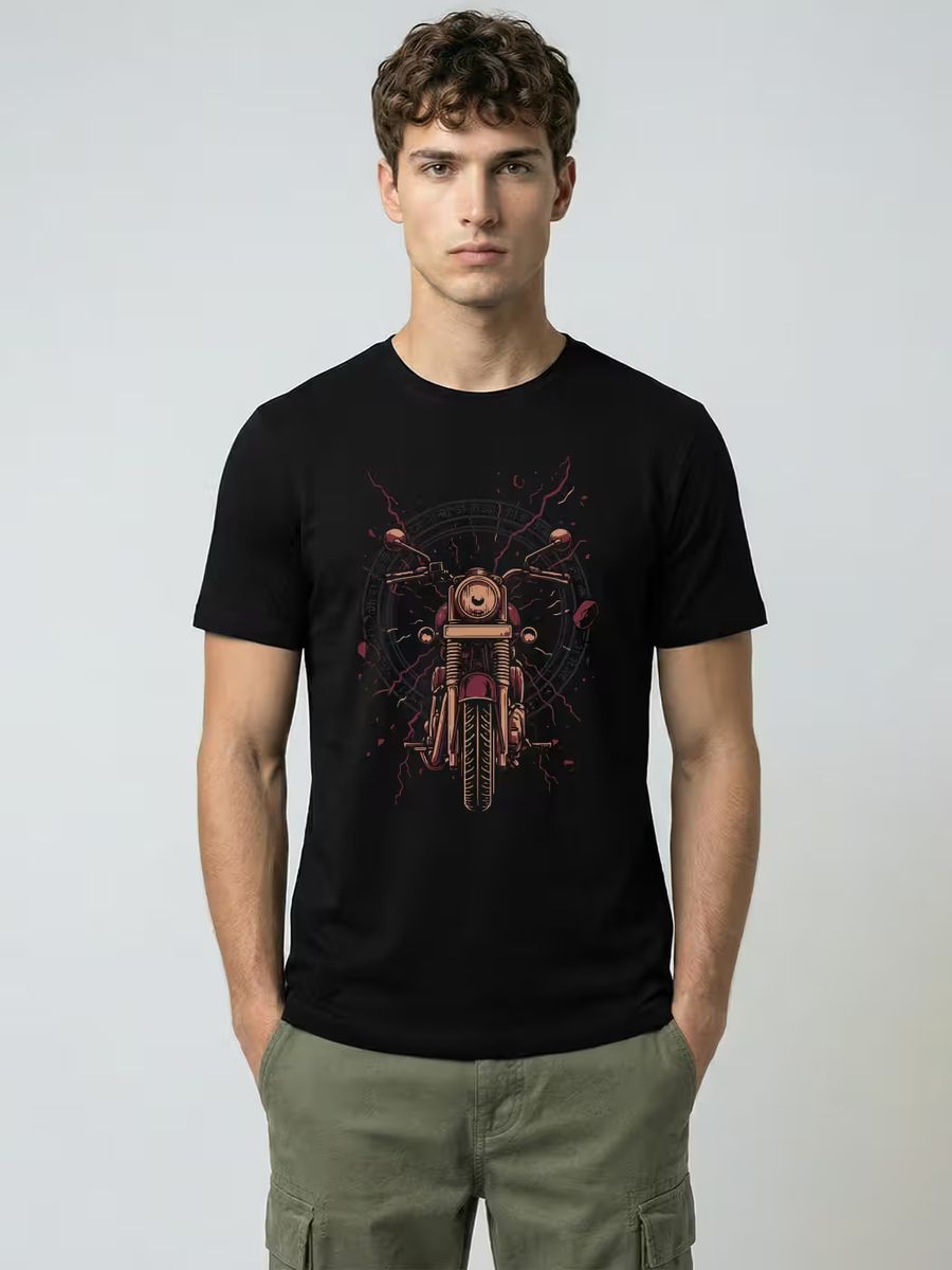Midnight Rider T-Shirt For Men - Half Sleeve