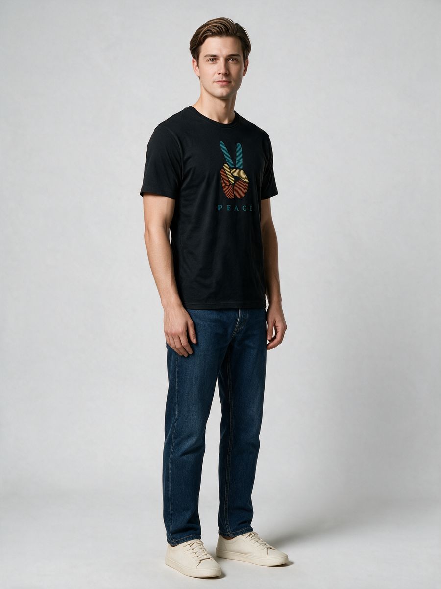 Peace Code T-Shirt For Men - Half Sleeve - alternate view 4
