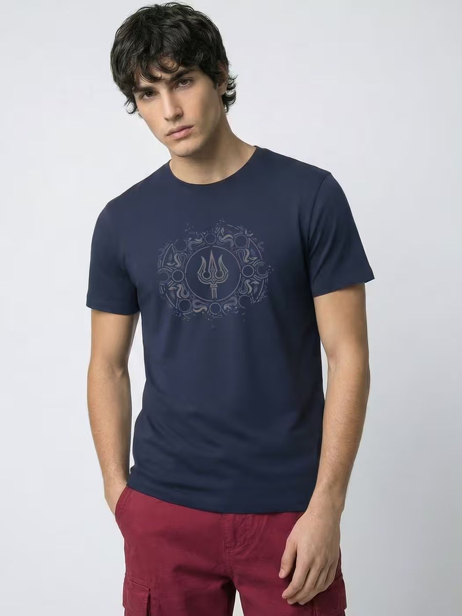 Trishul Om Cosmic Power T-Shirt For Men - Half Sleeve - alternate view 2