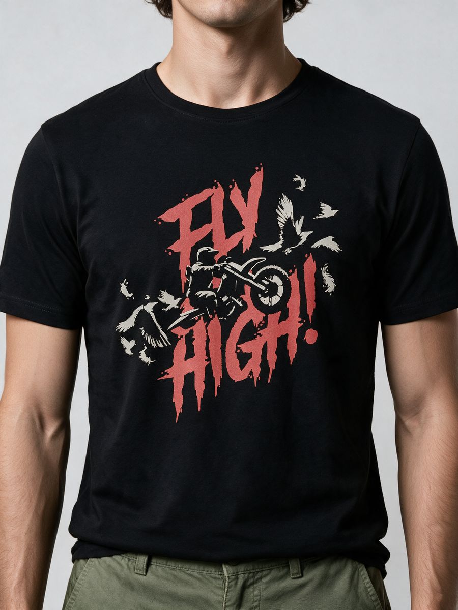Fly High Bike T-Shirt For Men - Half Sleeve - alternate view 5