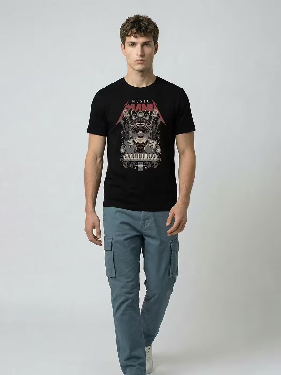 Music Mania T-Shirt For Men - Half Sleeve - alternate view 5