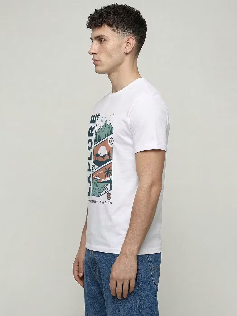 Adventure Awaits Explorer T-Shirt For Men - Half Sleeve - alternate view 4