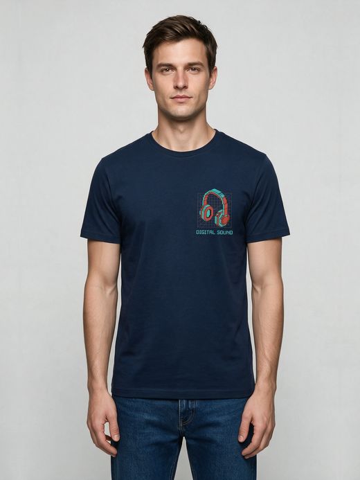 Digital Sound T-Shirt For Men - Half Sleeve
