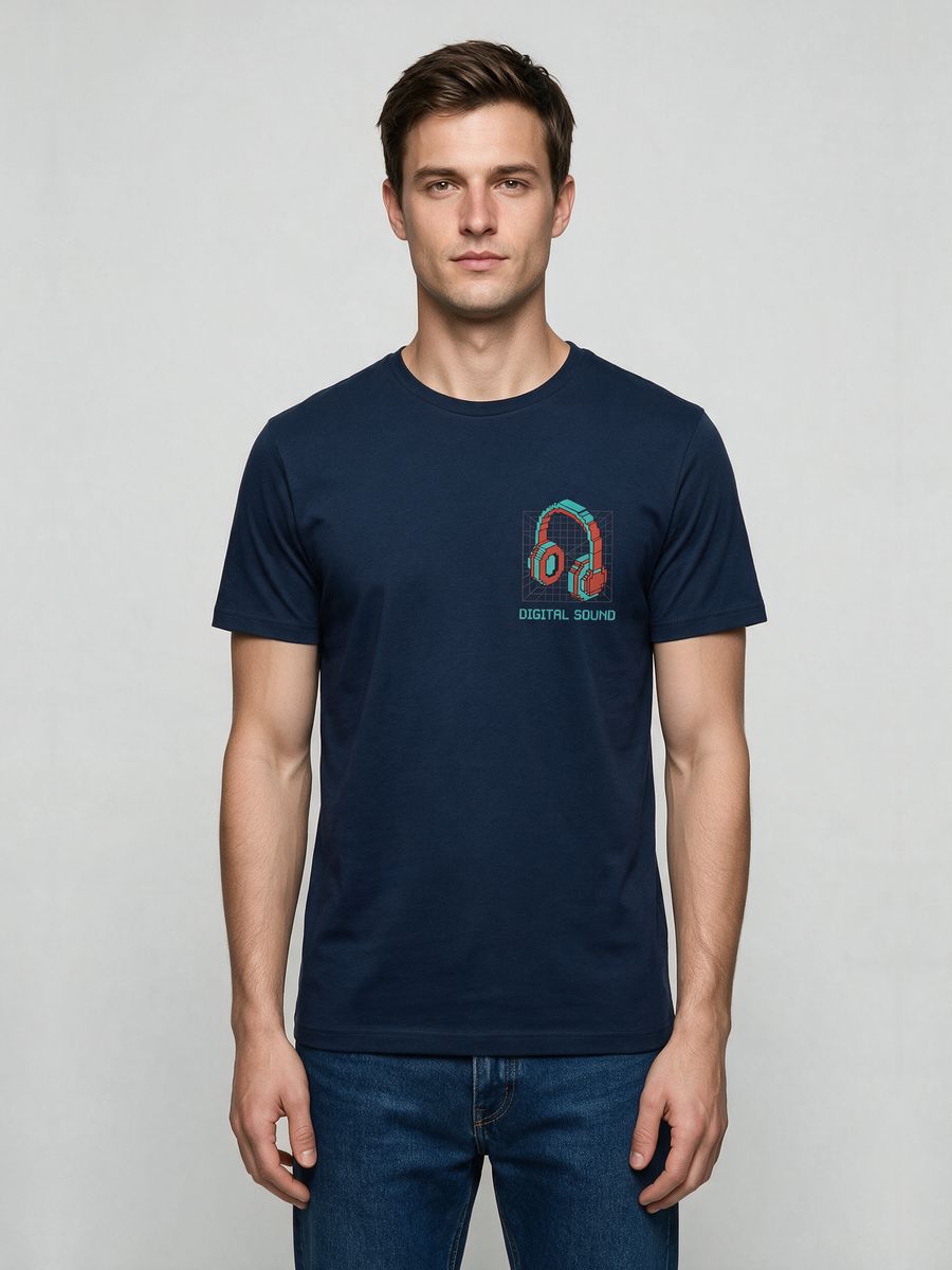 Digital Sound T-Shirt For Men - Half Sleeve