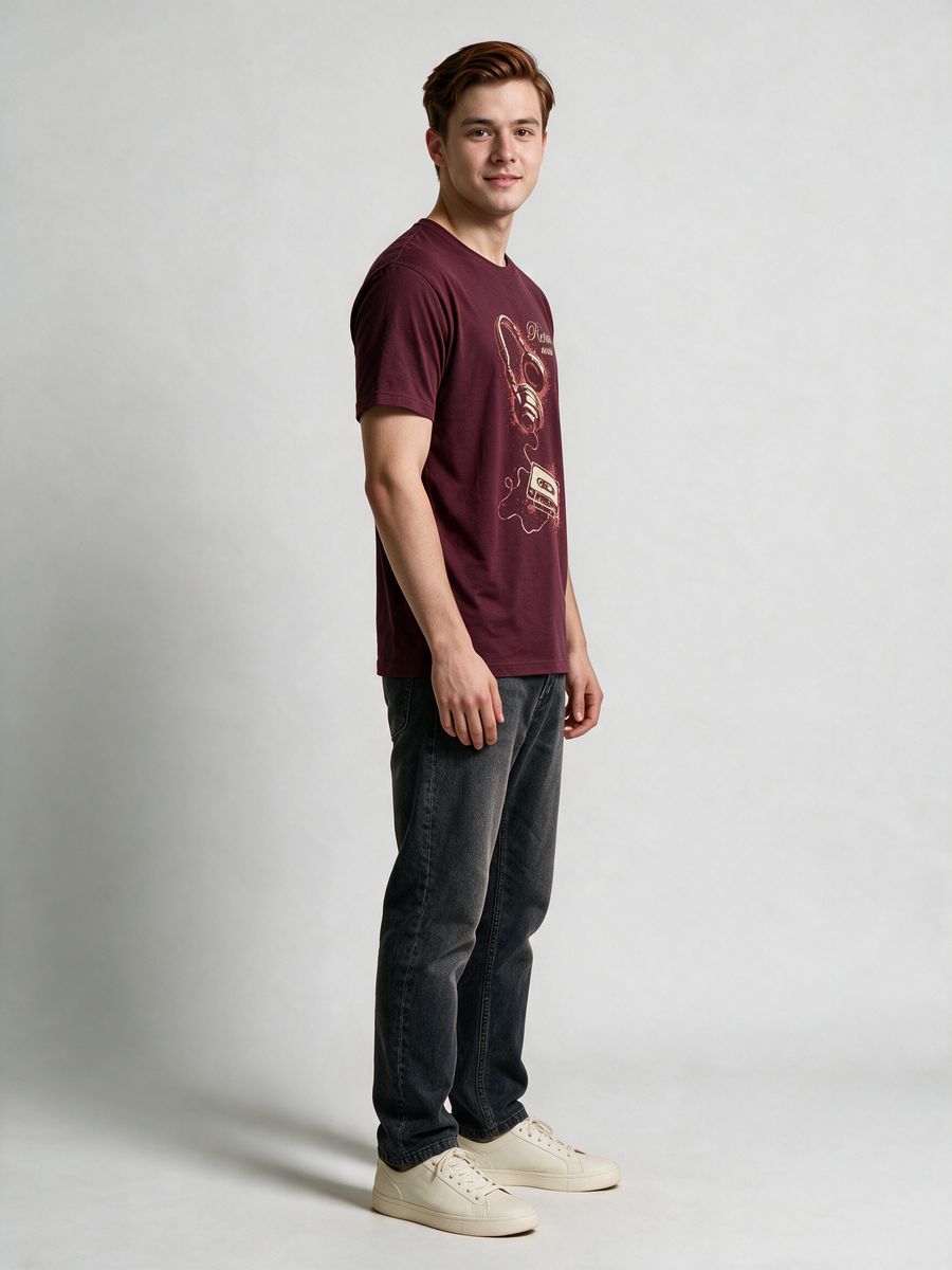 Retro Music T-Shirt For Men - Half Sleeve - alternate view 4