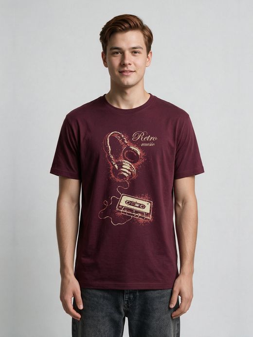 Retro Music T-Shirt For Men - Half Sleeve