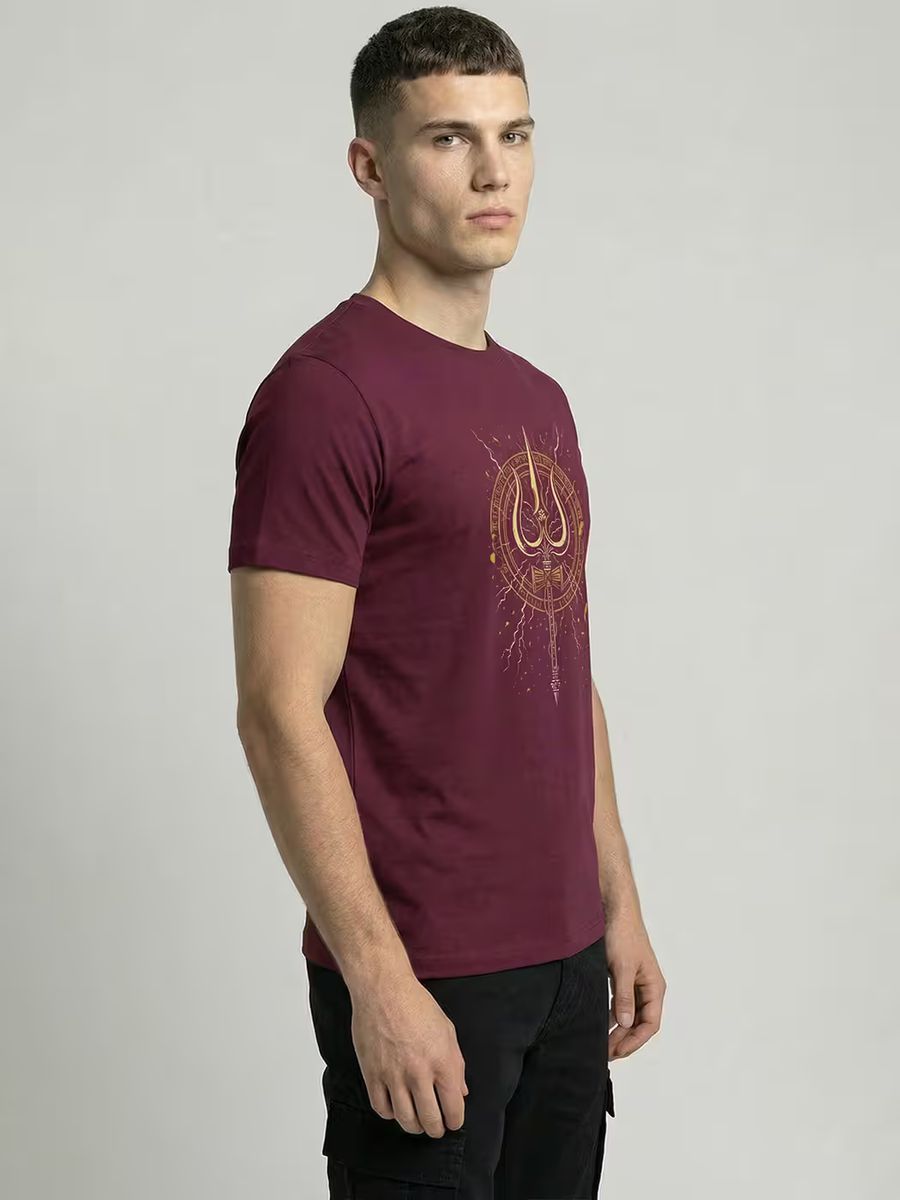 Golden Trishul T-Shirt For Men - Half Sleeve - alternate view 4