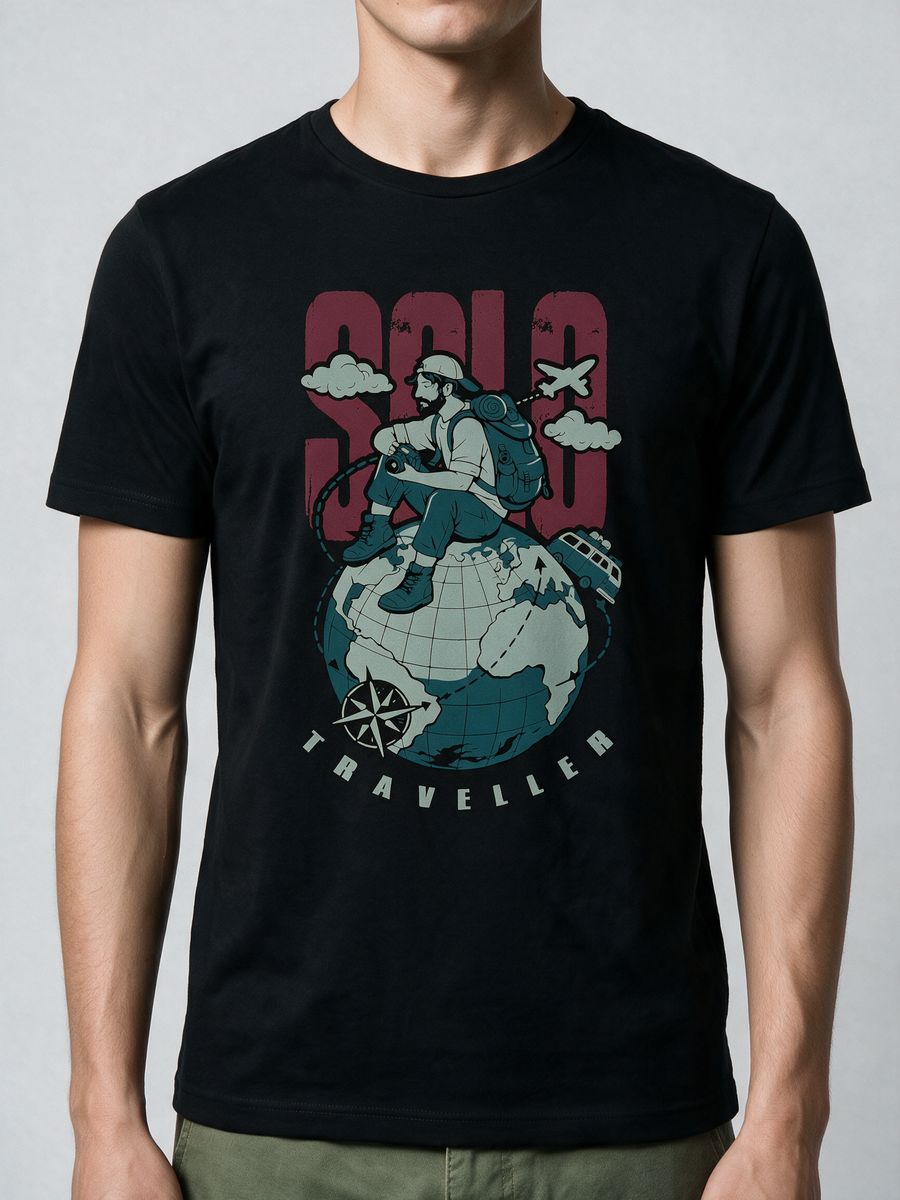 Wanderlust Explorer T-Shirt For Men - Half Sleeve - alternate view 5