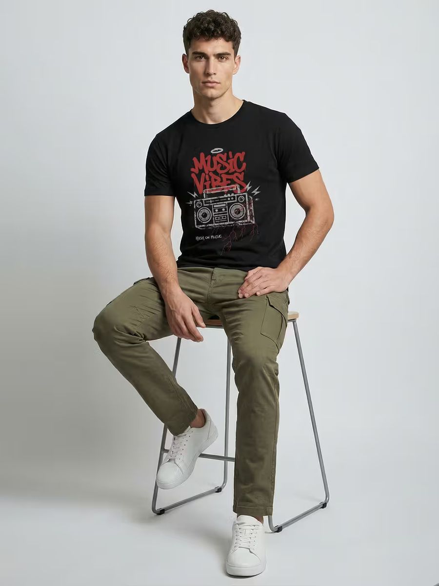 Music Vibes T-Shirt For Men - Half Sleeve - alternate view 5