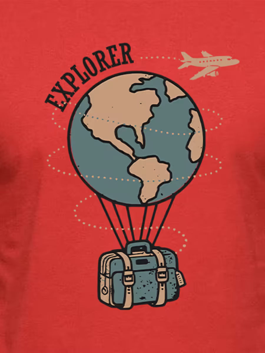 Explorer Travel Globe T-Shirt For Men - Half Sleeve 2