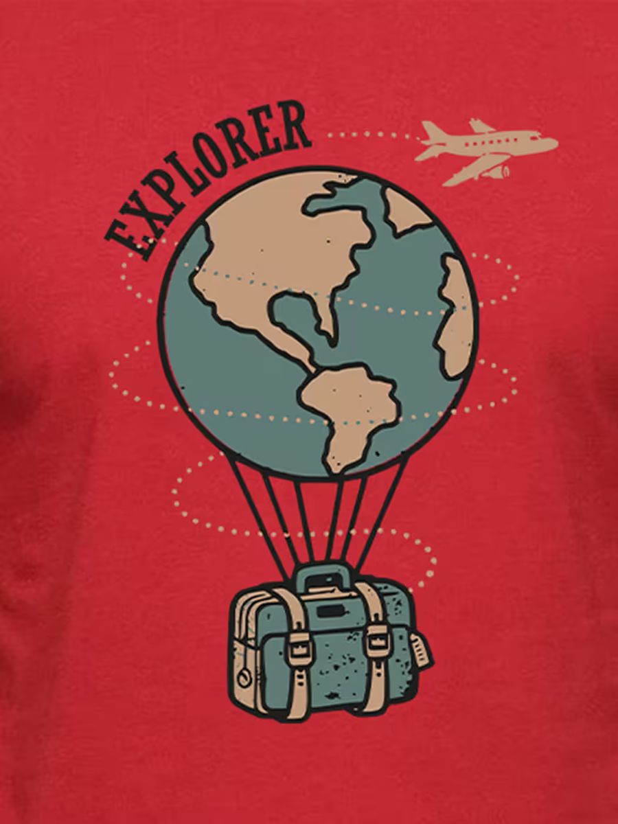 Explorer Travel Globe T-Shirt For Men - Half Sleeve - alternate view 2