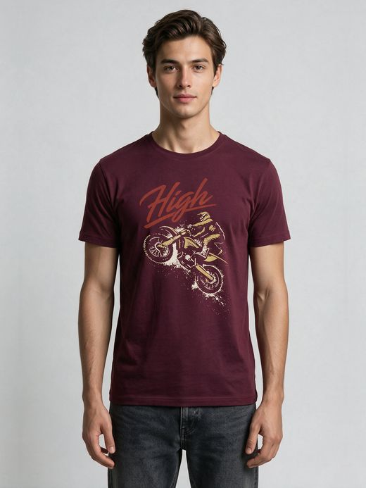 High on Bike T-Shirt For Men - Half Sleeve