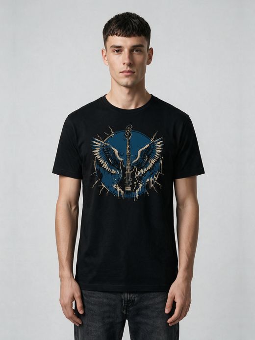Wings Of Music T-Shirt For Men - Half Sleeve