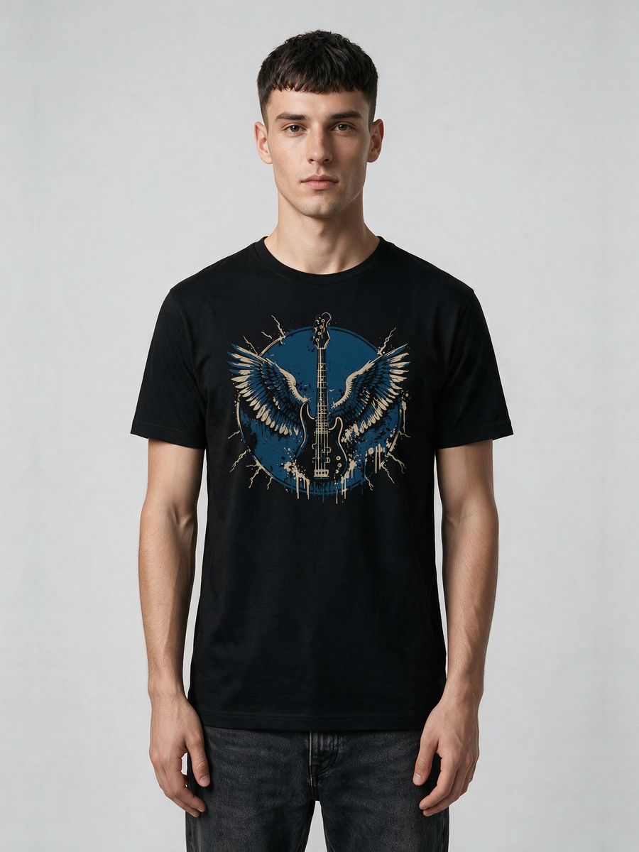 Wings Of Music T-Shirt For Men - Half Sleeve