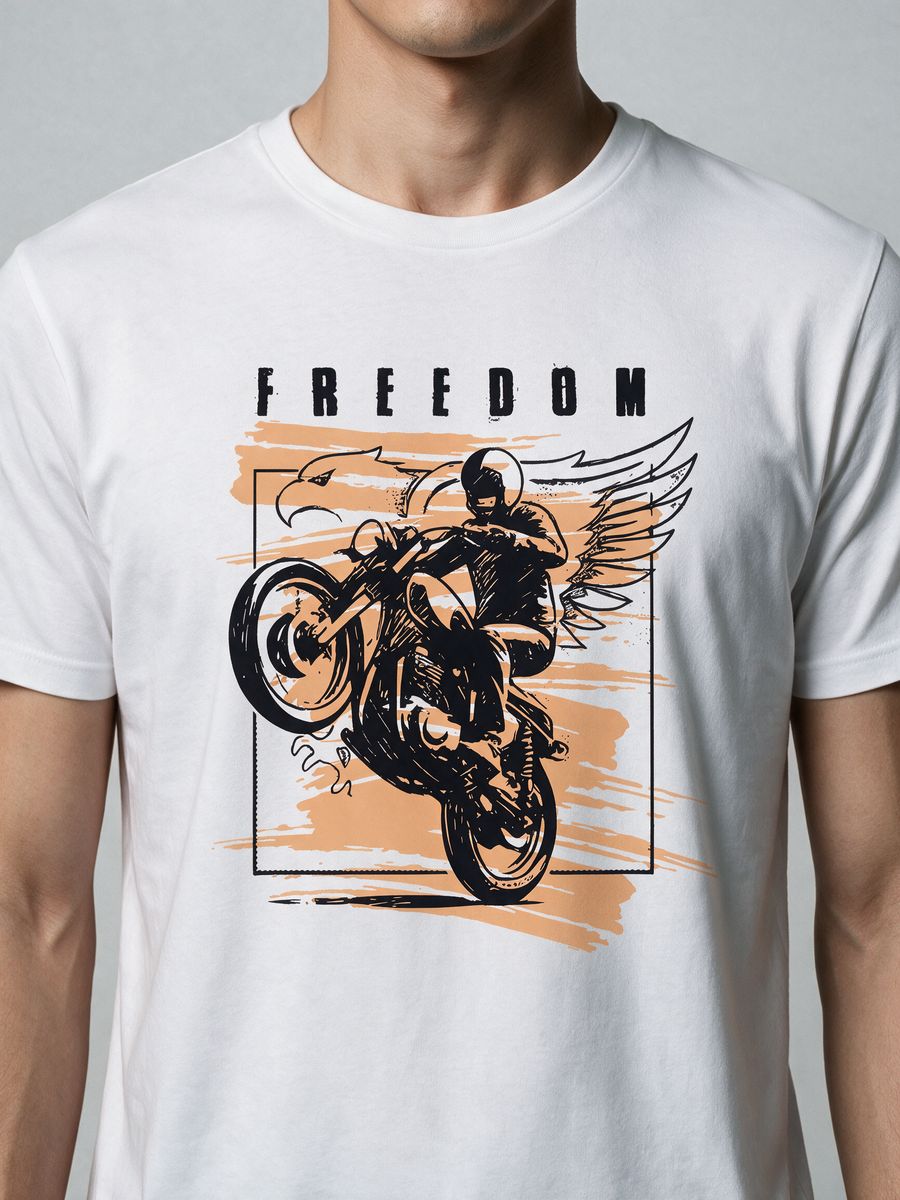 Freedom Ride T-Shirt For Men - Half Sleeve - alternate view 5