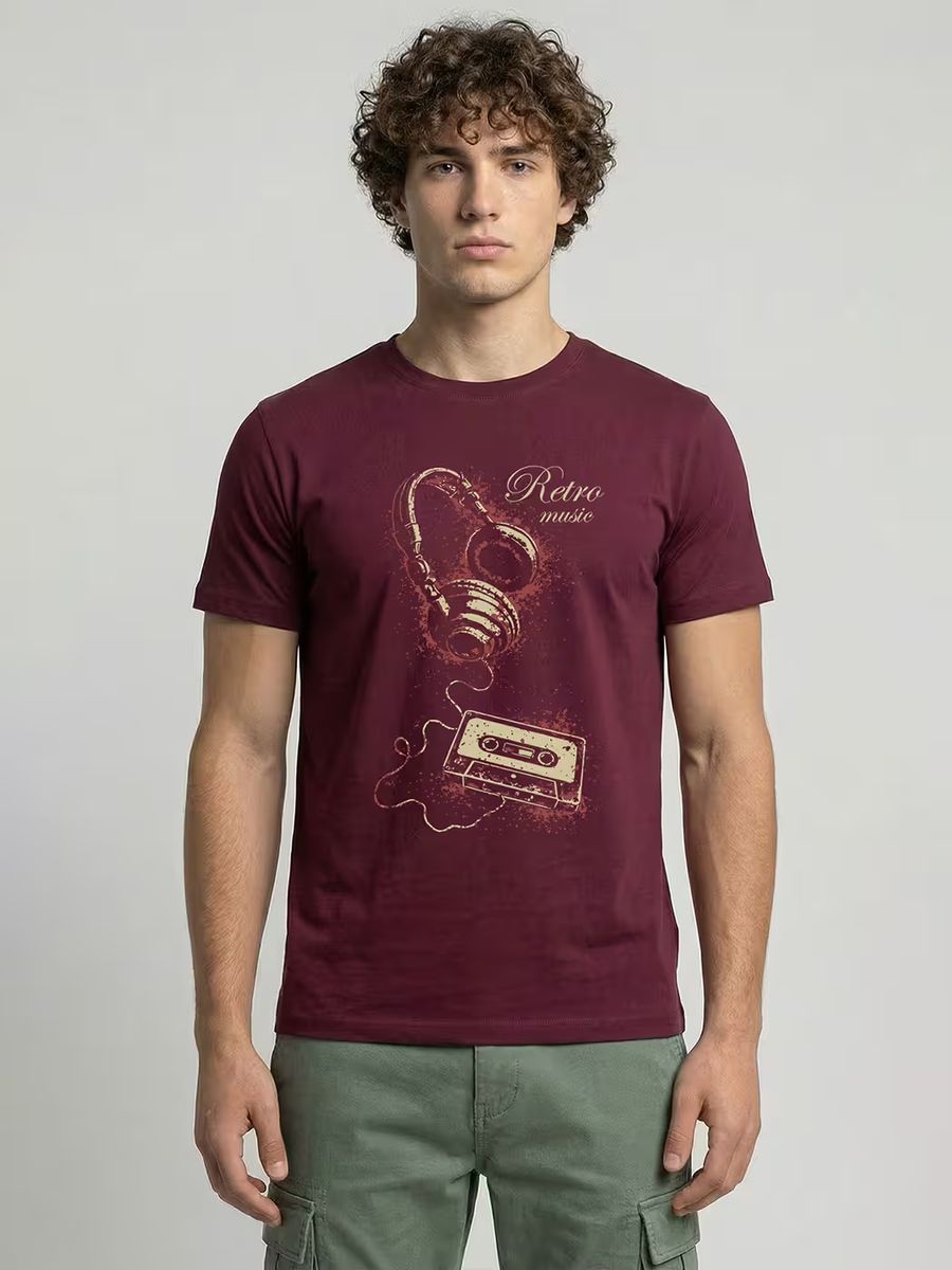 Retro Music T-Shirt For Men - Half Sleeve