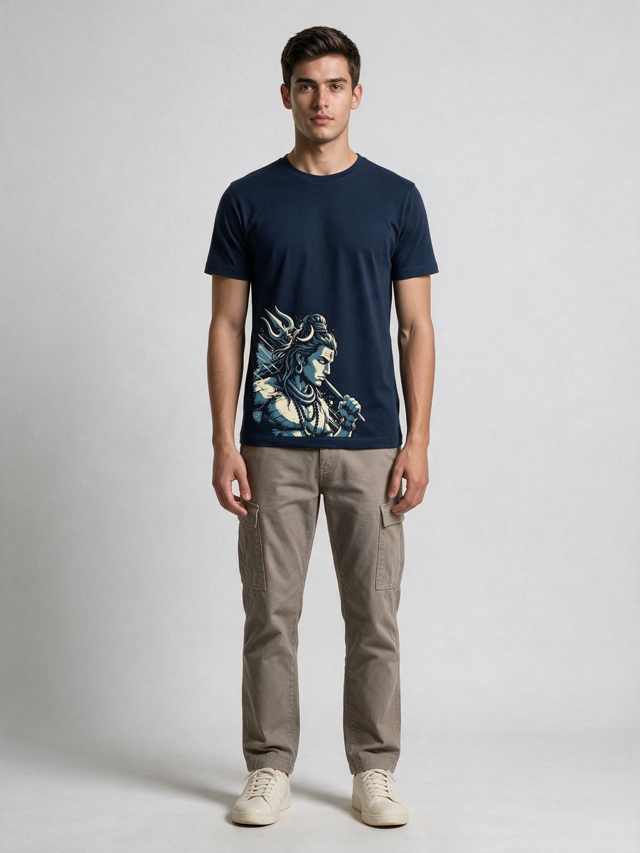 Lord Shiva Artistic Illustration T-Shirt For Men - Half Sleeve - alternate view 6