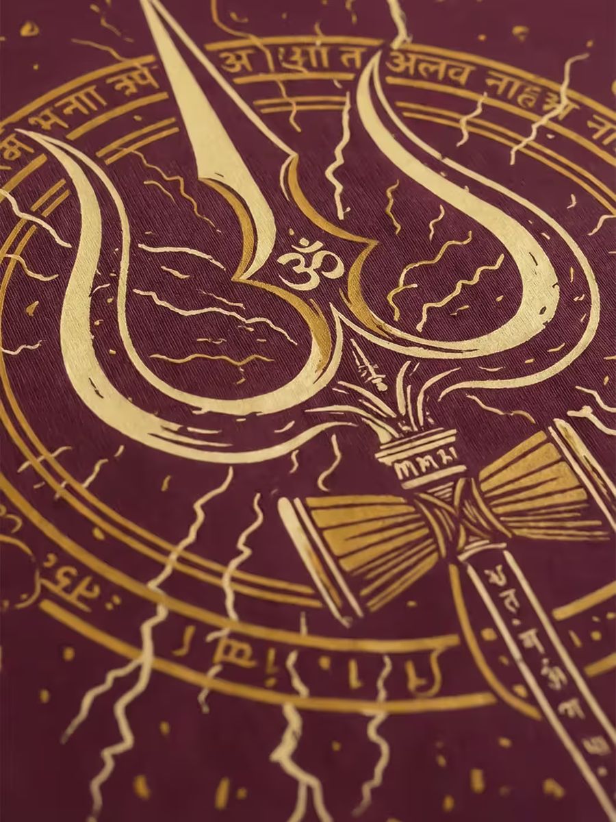 Golden Trishul T-Shirt For Men - Half Sleeve - alternate view 2
