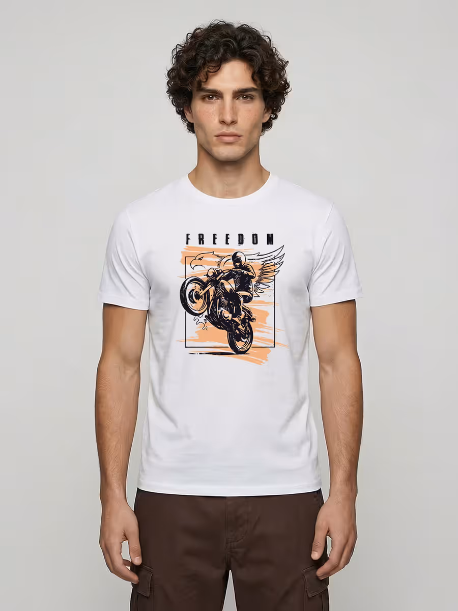 Freedom Ride T-Shirt For Men - Half Sleeve