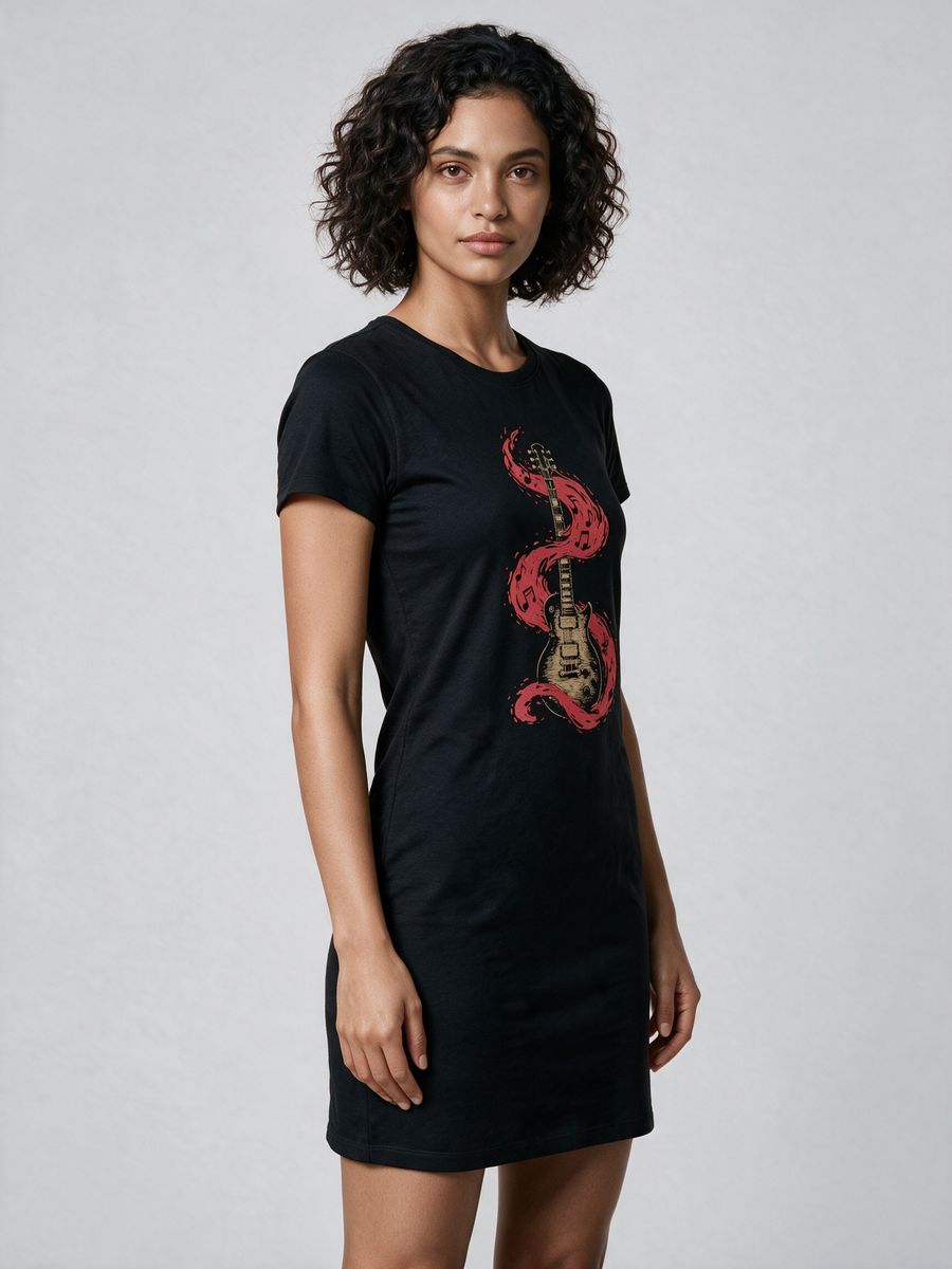 Guitar Graphic Printed Dress For Women - alternate view 4