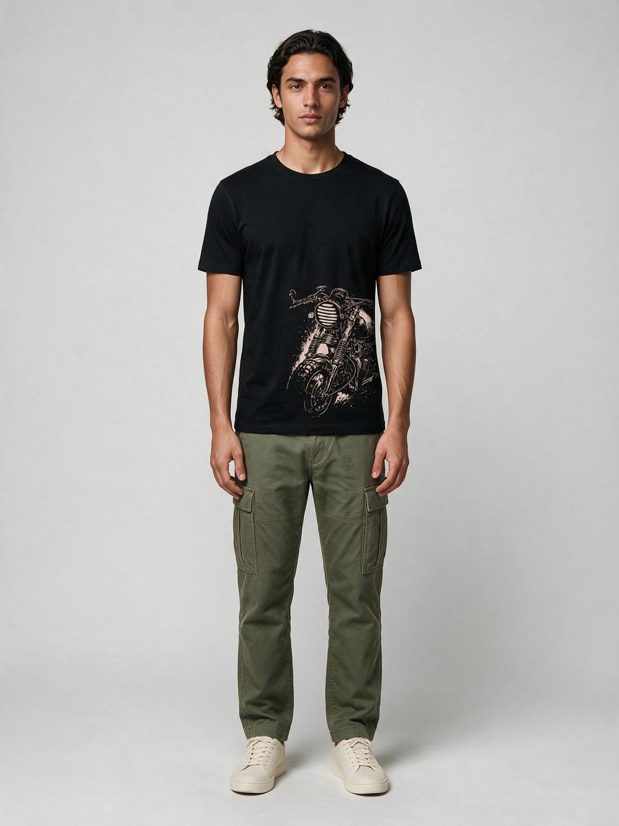 Classic Motorcycle T-Shirt For Men - Half Sleeve - alternate view 6