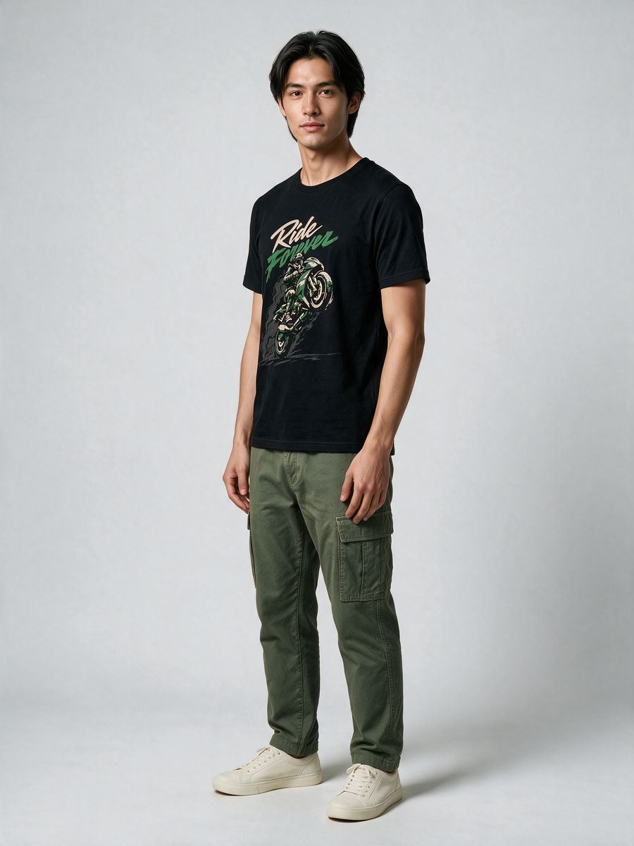 Ride Forever Bike T-Shirt For Men - Half Sleeve - alternate view 4