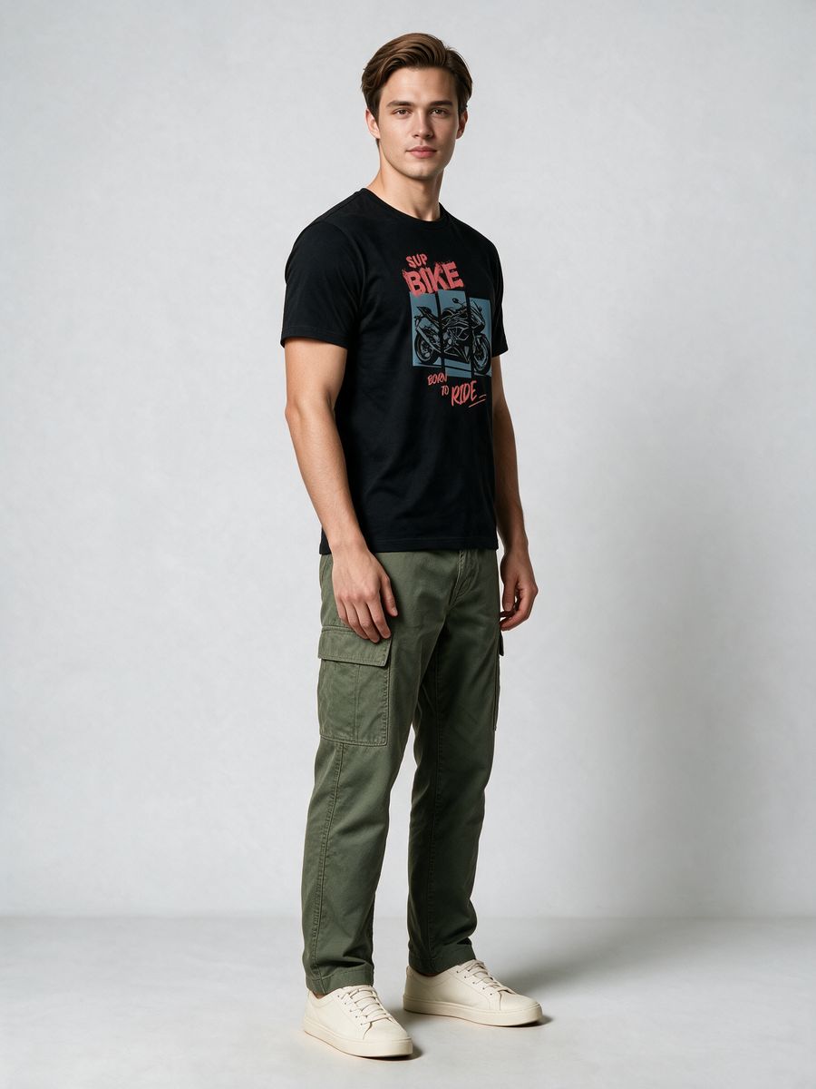 Born to Ride T-Shirt For Men - Half Sleeve - alternate view 4